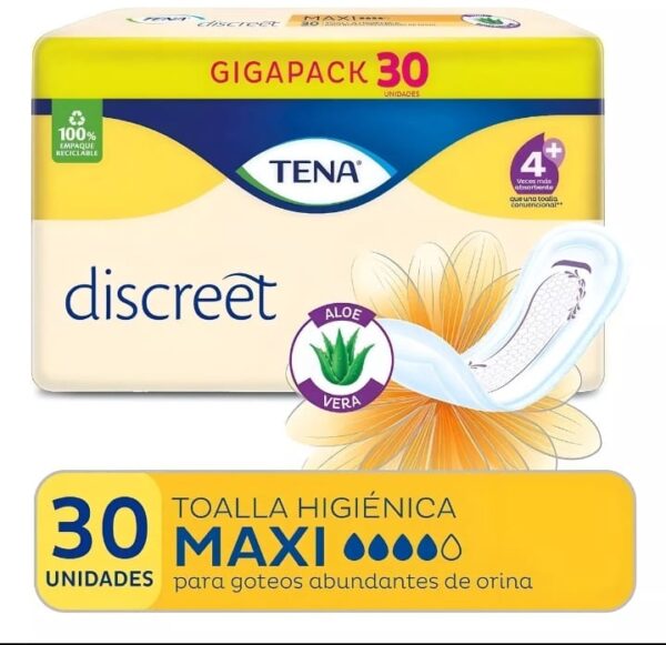 Tena discreet toalla higiènica MAXI x 30 unidades