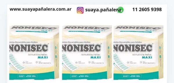 refuerza pañal Nonisec maxi oferta x 3 paquetes ( total 60 unidades )